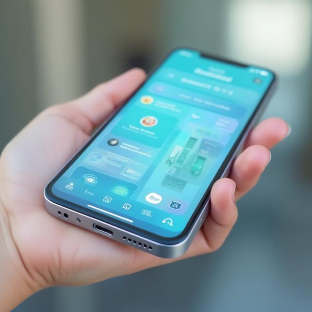 Application mobile montrant les fonctionnalités